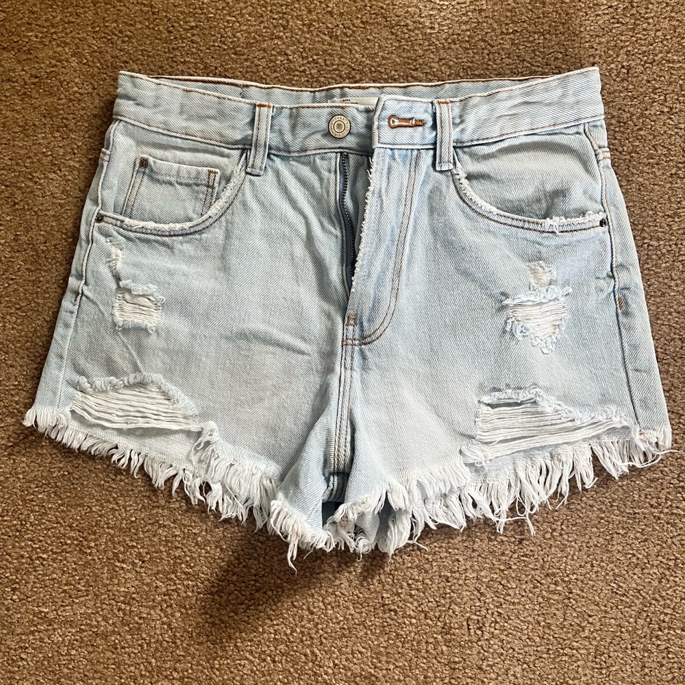 Zara TRF Distressed Shorts